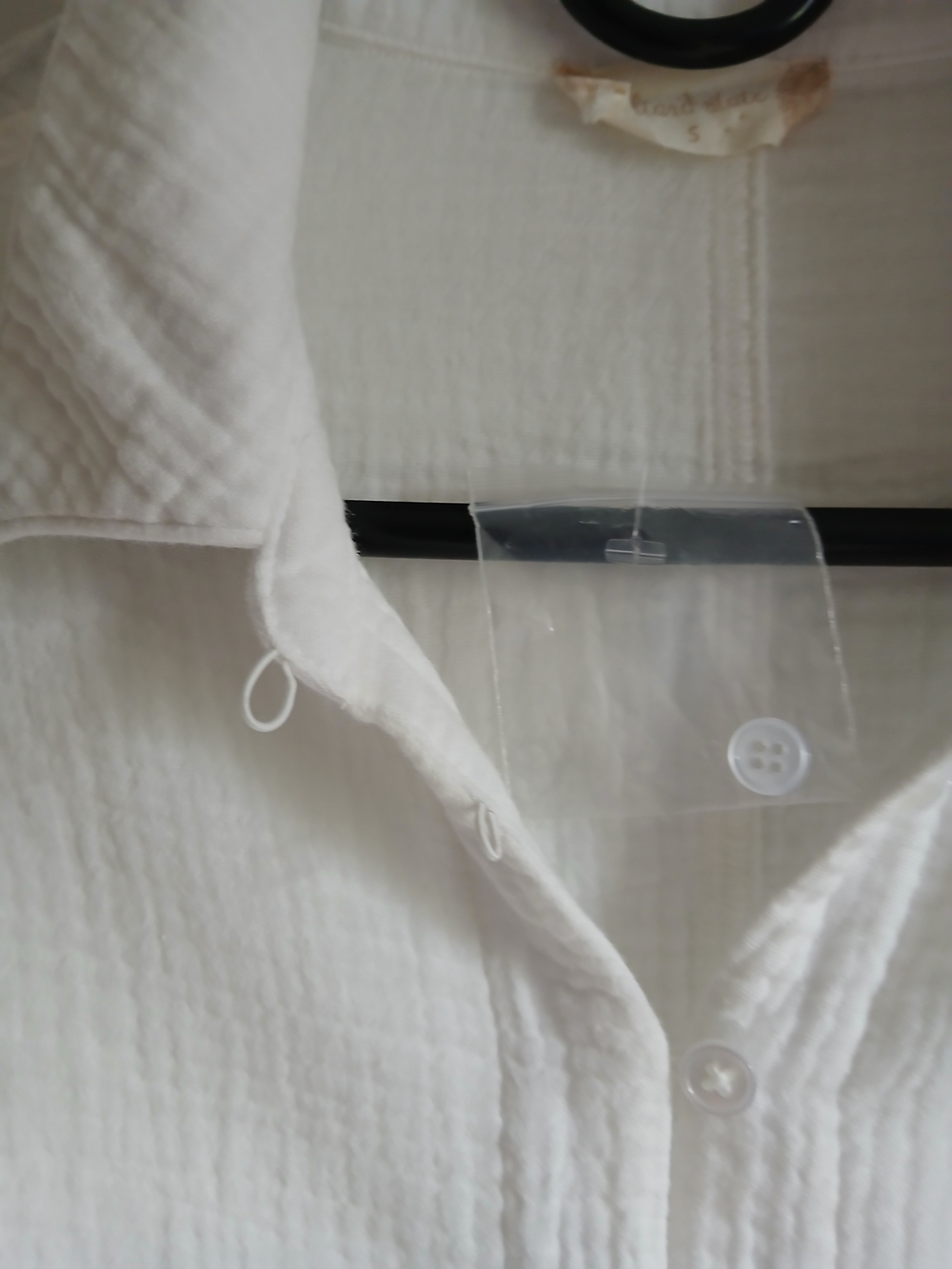 Altar'd State White Cotton Gauze Button-Up Oversized Blouse Frayed Hem - Picture 14 of 15